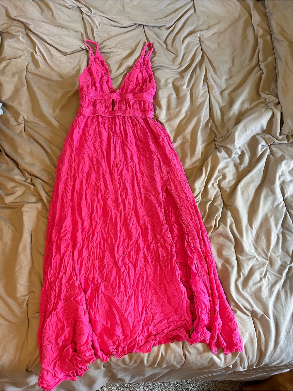 Lulus Hot Pink Sleeveless Maxi Dress